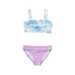 Snapper Rock Girls Sky Dye Frilled Bandeau Bikini, Blue